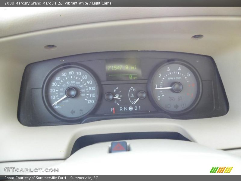 Vibrant White / Light Camel 2008 Mercury Grand Marquis LS