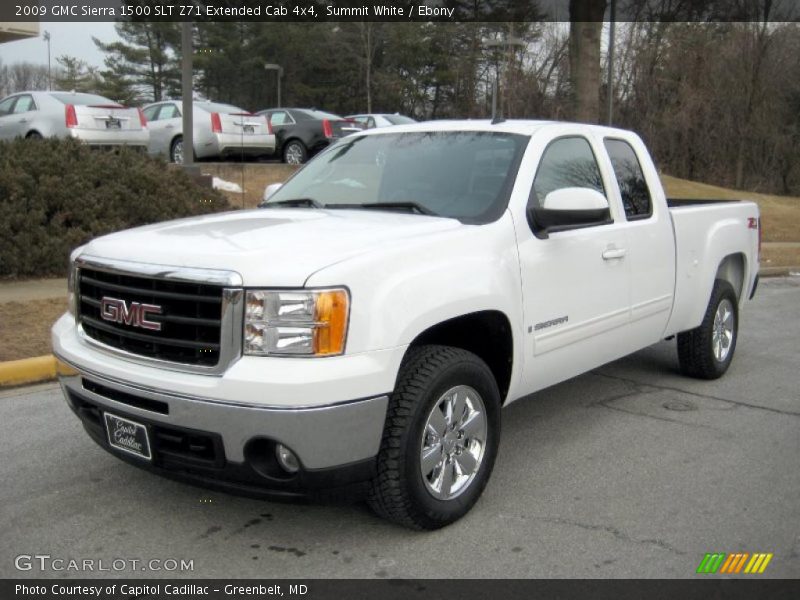 Summit White / Ebony 2009 GMC Sierra 1500 SLT Z71 Extended Cab 4x4