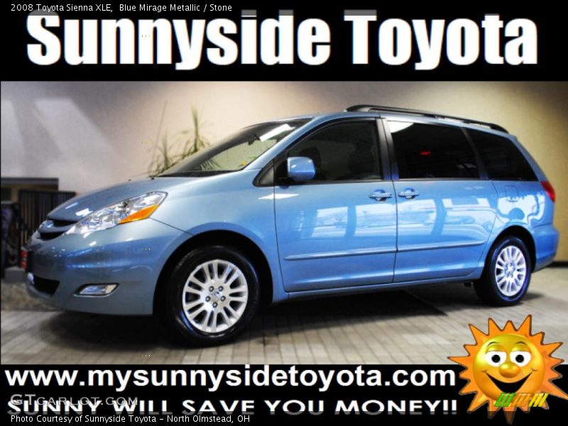 Blue Mirage Metallic / Stone 2008 Toyota Sienna XLE