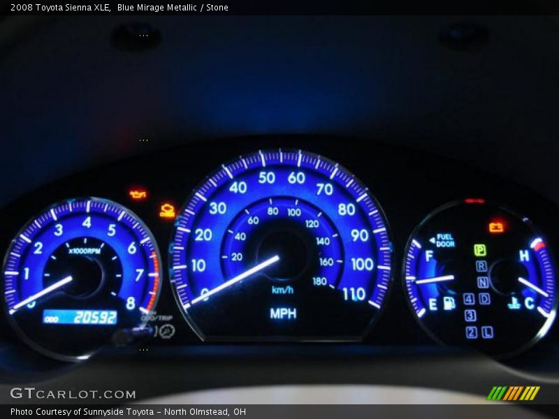 Blue Mirage Metallic / Stone 2008 Toyota Sienna XLE
