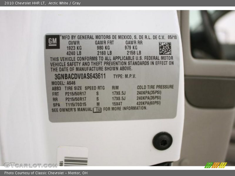 Arctic White / Gray 2010 Chevrolet HHR LT