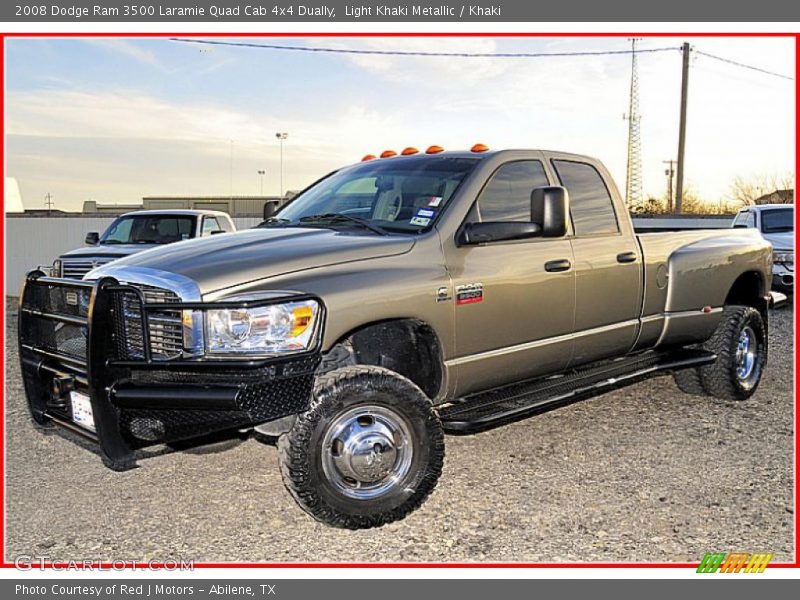 Light Khaki Metallic / Khaki 2008 Dodge Ram 3500 Laramie Quad Cab 4x4 Dually