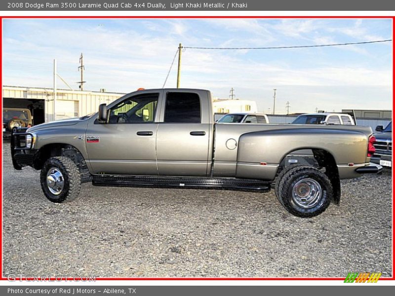 Light Khaki Metallic / Khaki 2008 Dodge Ram 3500 Laramie Quad Cab 4x4 Dually