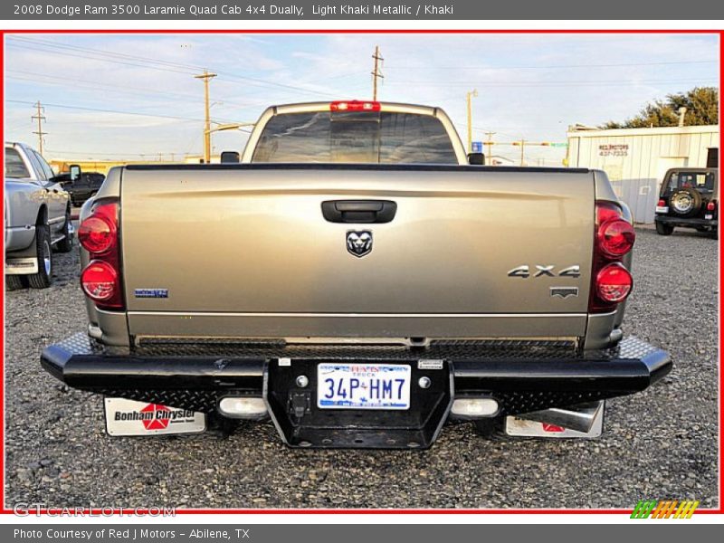 Light Khaki Metallic / Khaki 2008 Dodge Ram 3500 Laramie Quad Cab 4x4 Dually