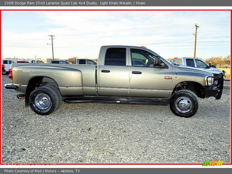 Light Khaki Metallic / Khaki 2008 Dodge Ram 3500 Laramie Quad Cab 4x4 Dually