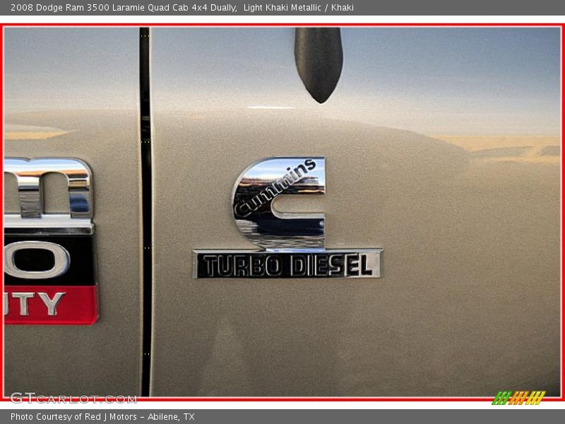 Light Khaki Metallic / Khaki 2008 Dodge Ram 3500 Laramie Quad Cab 4x4 Dually