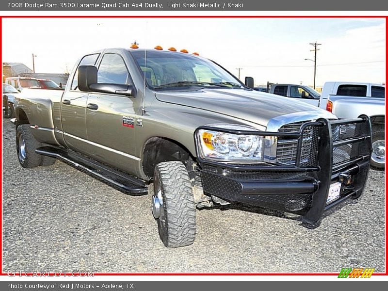 Light Khaki Metallic / Khaki 2008 Dodge Ram 3500 Laramie Quad Cab 4x4 Dually