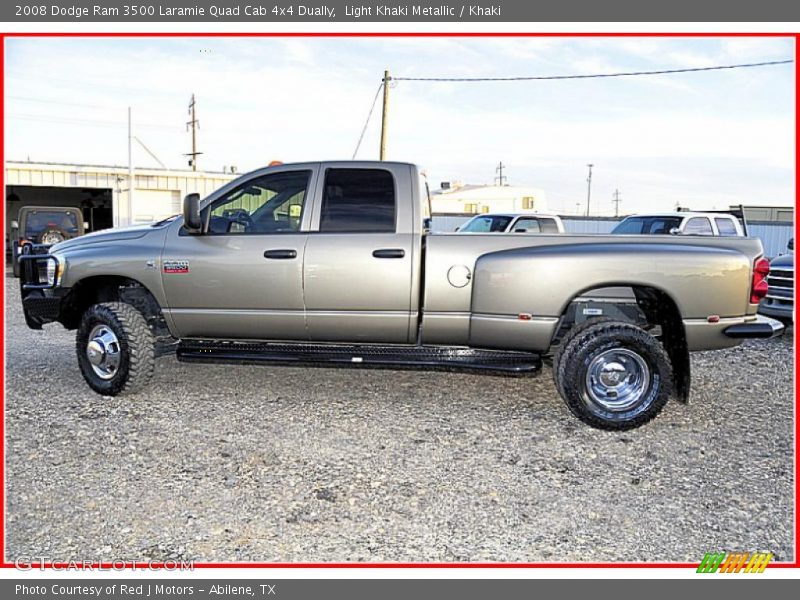Light Khaki Metallic / Khaki 2008 Dodge Ram 3500 Laramie Quad Cab 4x4 Dually