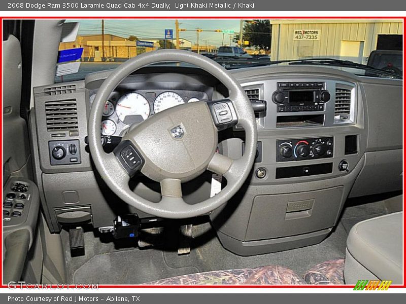 Light Khaki Metallic / Khaki 2008 Dodge Ram 3500 Laramie Quad Cab 4x4 Dually