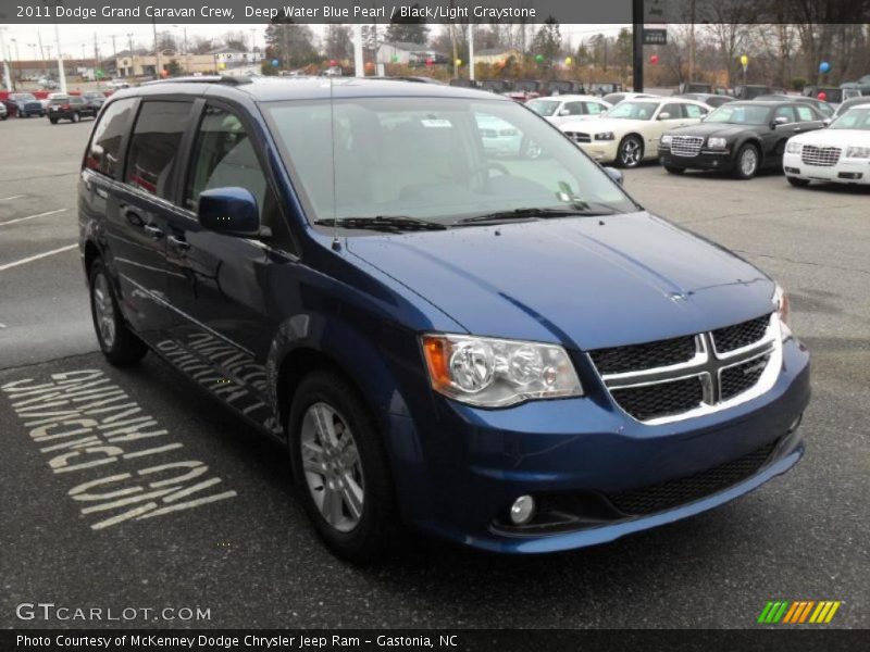 Deep Water Blue Pearl / Black/Light Graystone 2011 Dodge Grand Caravan Crew