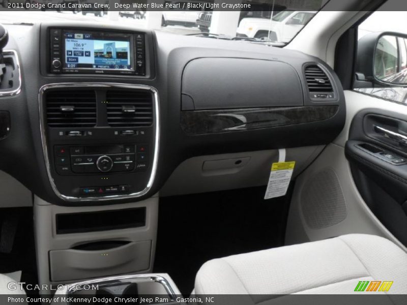 Deep Water Blue Pearl / Black/Light Graystone 2011 Dodge Grand Caravan Crew