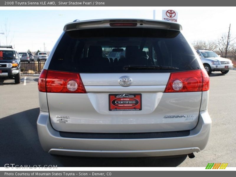 Silver Shadow Pearl / Stone 2008 Toyota Sienna XLE AWD