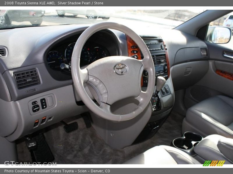 Silver Shadow Pearl / Stone 2008 Toyota Sienna XLE AWD