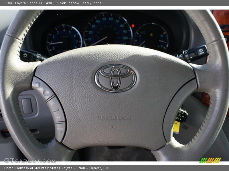 Silver Shadow Pearl / Stone 2008 Toyota Sienna XLE AWD