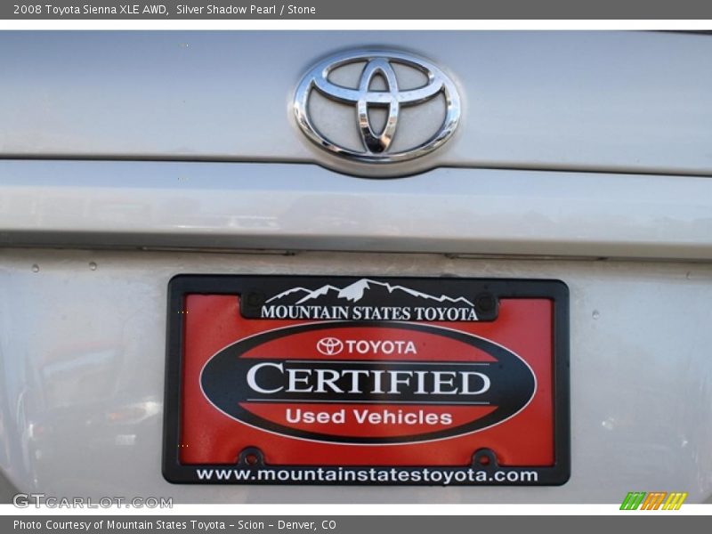 Silver Shadow Pearl / Stone 2008 Toyota Sienna XLE AWD