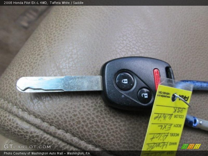 Taffeta White / Saddle 2008 Honda Pilot EX-L 4WD