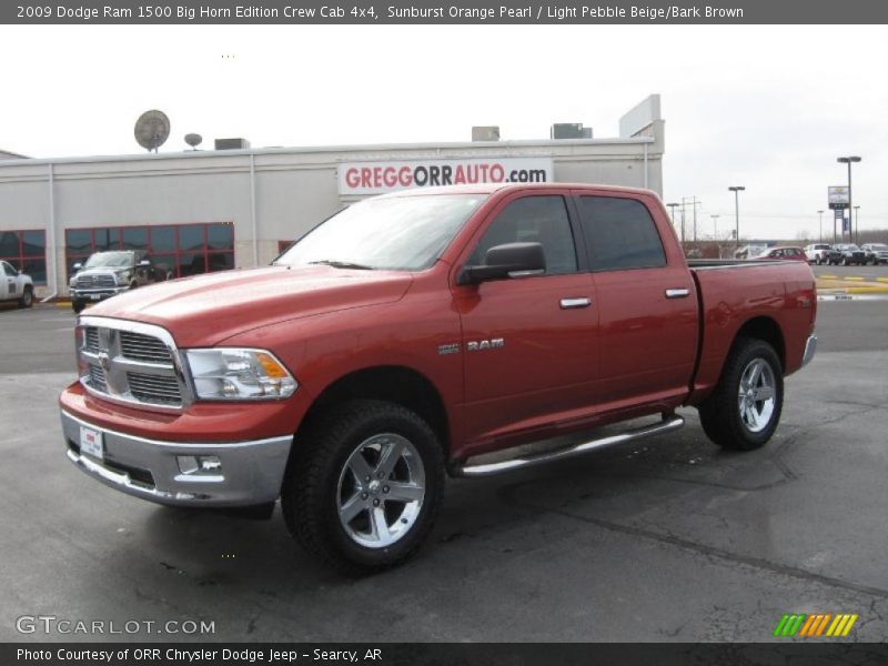 Sunburst Orange Pearl / Light Pebble Beige/Bark Brown 2009 Dodge Ram 1500 Big Horn Edition Crew Cab 4x4