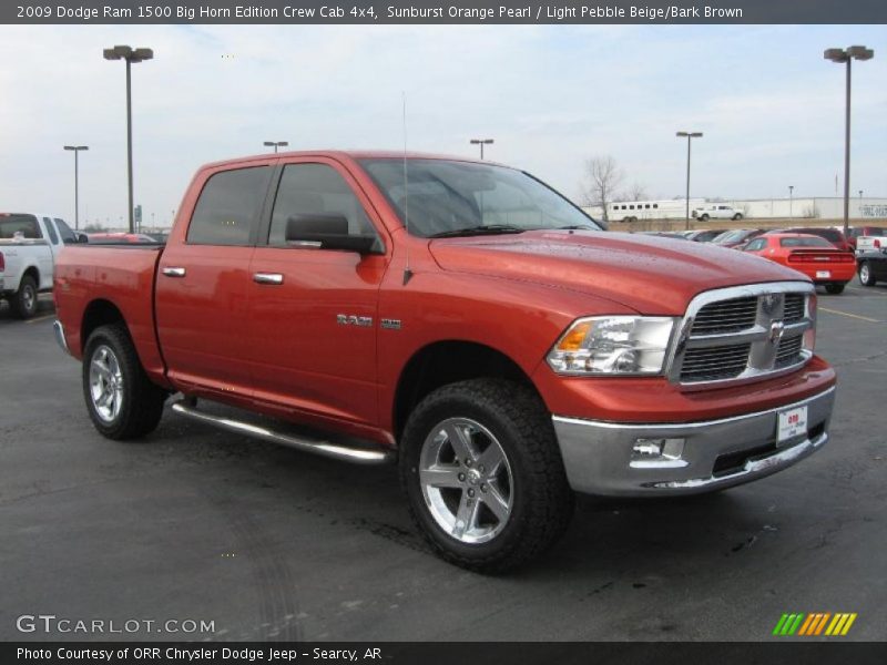 Sunburst Orange Pearl / Light Pebble Beige/Bark Brown 2009 Dodge Ram 1500 Big Horn Edition Crew Cab 4x4