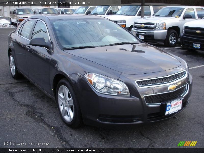Taupe Gray Metallic / Titanium 2011 Chevrolet Malibu LS