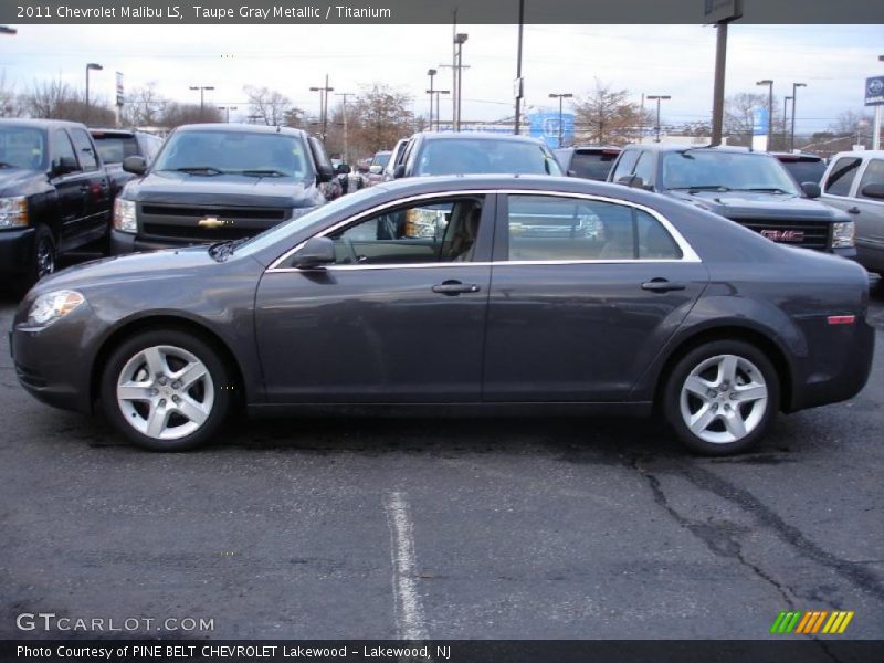 Taupe Gray Metallic / Titanium 2011 Chevrolet Malibu LS