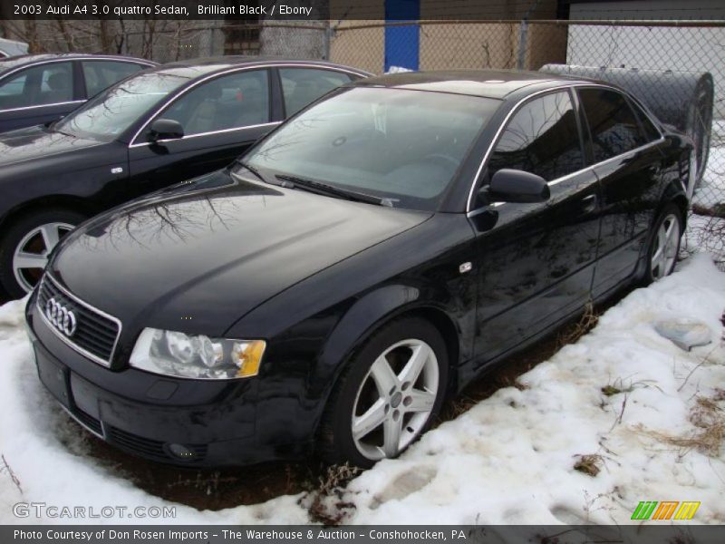 Brilliant Black / Ebony 2003 Audi A4 3.0 quattro Sedan