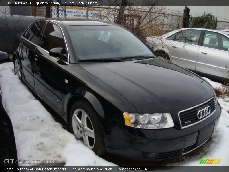 Brilliant Black / Ebony 2003 Audi A4 3.0 quattro Sedan