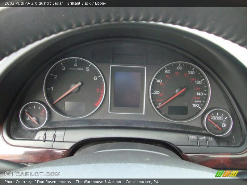 Brilliant Black / Ebony 2003 Audi A4 3.0 quattro Sedan