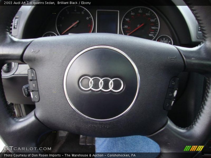 Brilliant Black / Ebony 2003 Audi A4 3.0 quattro Sedan
