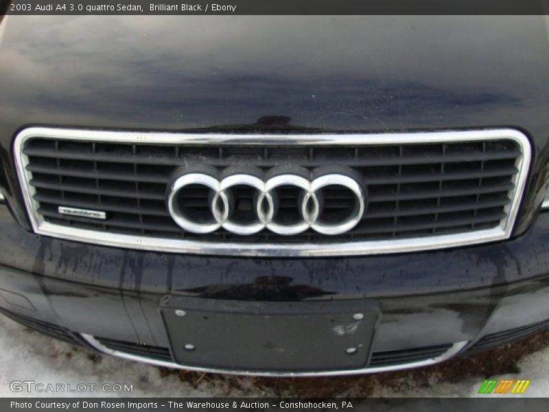 Brilliant Black / Ebony 2003 Audi A4 3.0 quattro Sedan