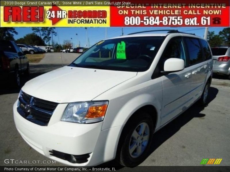 Stone White / Dark Slate Gray/Light Shale 2010 Dodge Grand Caravan SXT