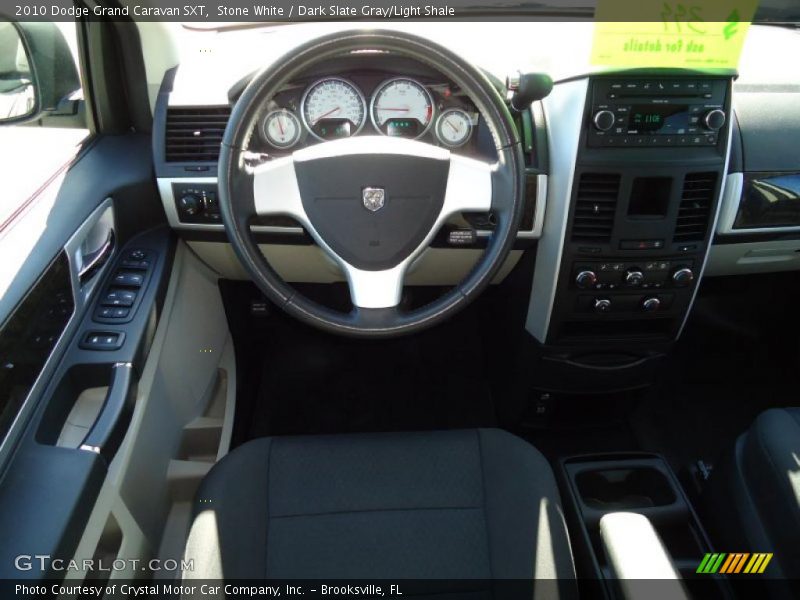 Stone White / Dark Slate Gray/Light Shale 2010 Dodge Grand Caravan SXT