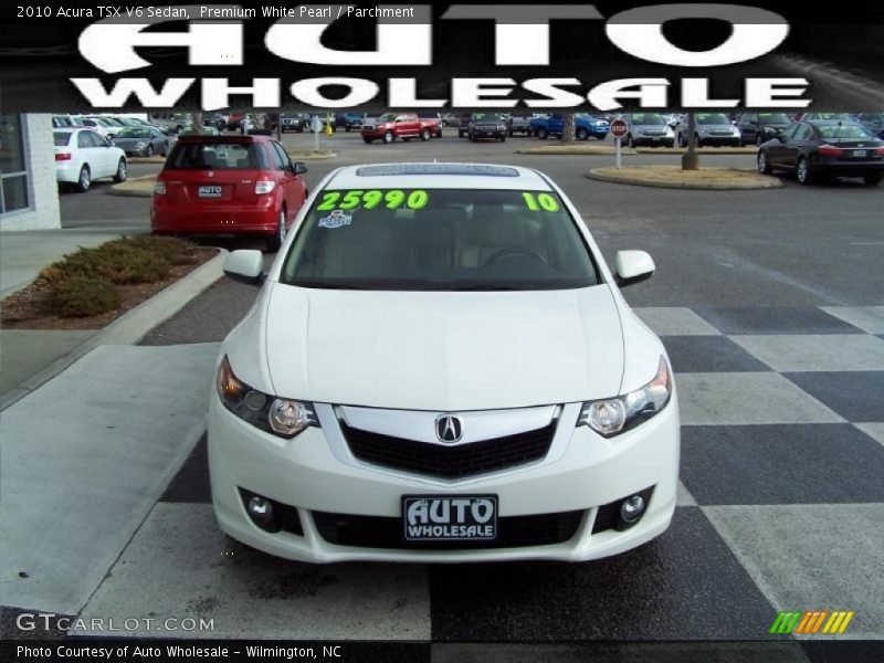 Premium White Pearl / Parchment 2010 Acura TSX V6 Sedan