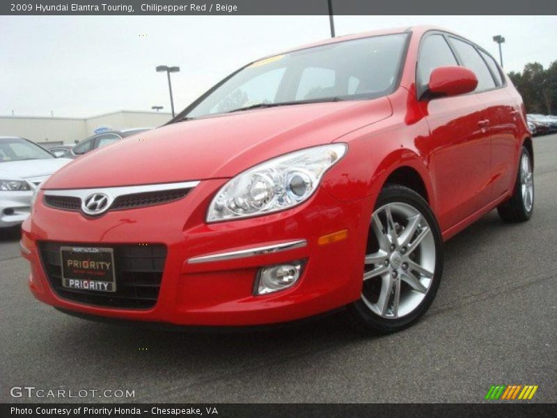 Chilipepper Red / Beige 2009 Hyundai Elantra Touring