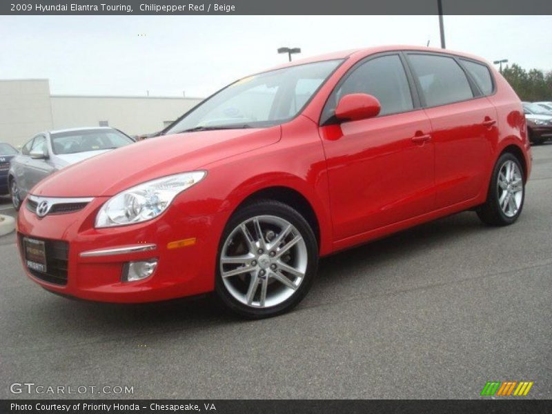 Chilipepper Red / Beige 2009 Hyundai Elantra Touring