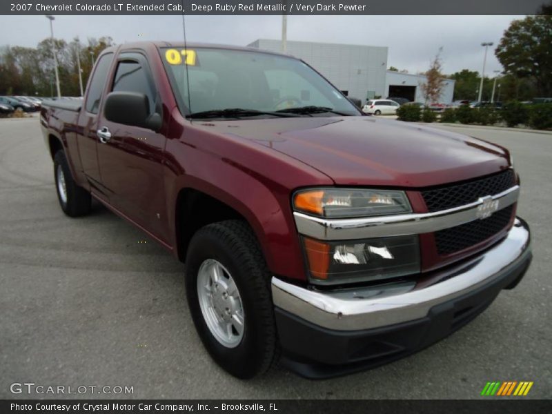 Deep Ruby Red Metallic / Very Dark Pewter 2007 Chevrolet Colorado LT Extended Cab