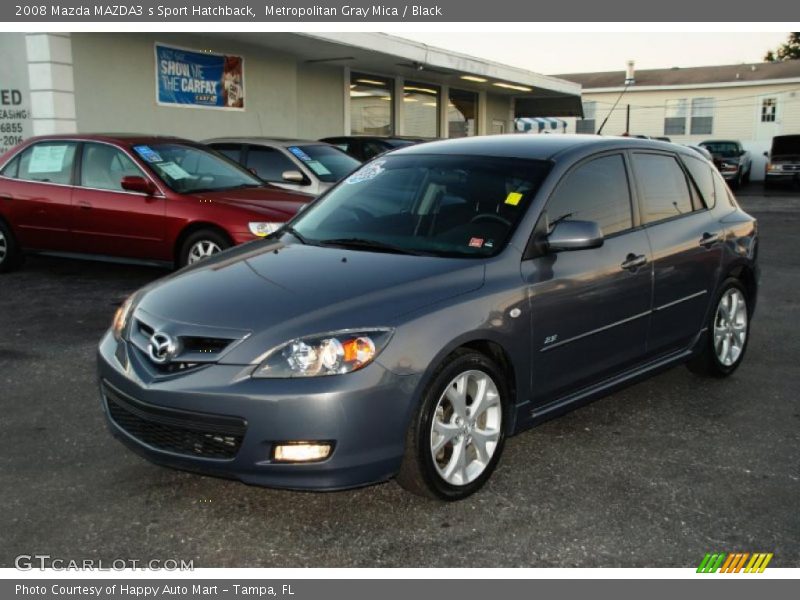 Metropolitan Gray Mica / Black 2008 Mazda MAZDA3 s Sport Hatchback