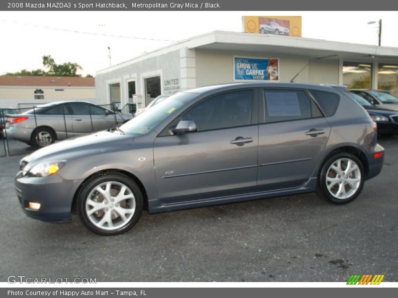 Metropolitan Gray Mica / Black 2008 Mazda MAZDA3 s Sport Hatchback