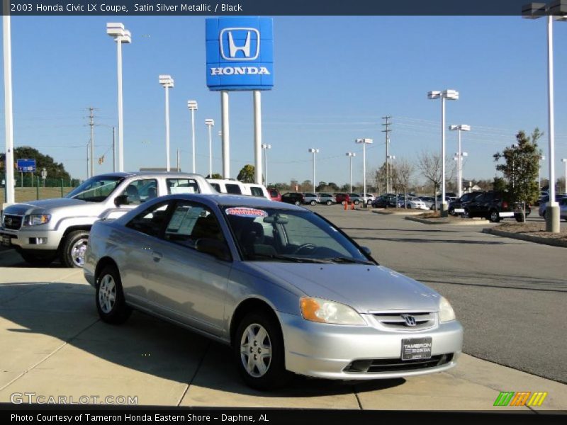 Satin Silver Metallic / Black 2003 Honda Civic LX Coupe