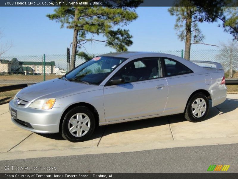 Satin Silver Metallic / Black 2003 Honda Civic LX Coupe