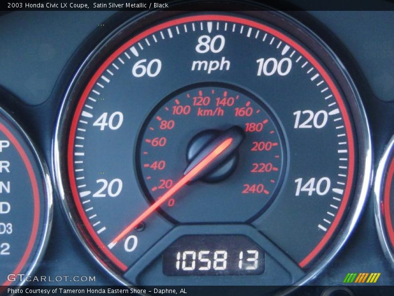 Satin Silver Metallic / Black 2003 Honda Civic LX Coupe