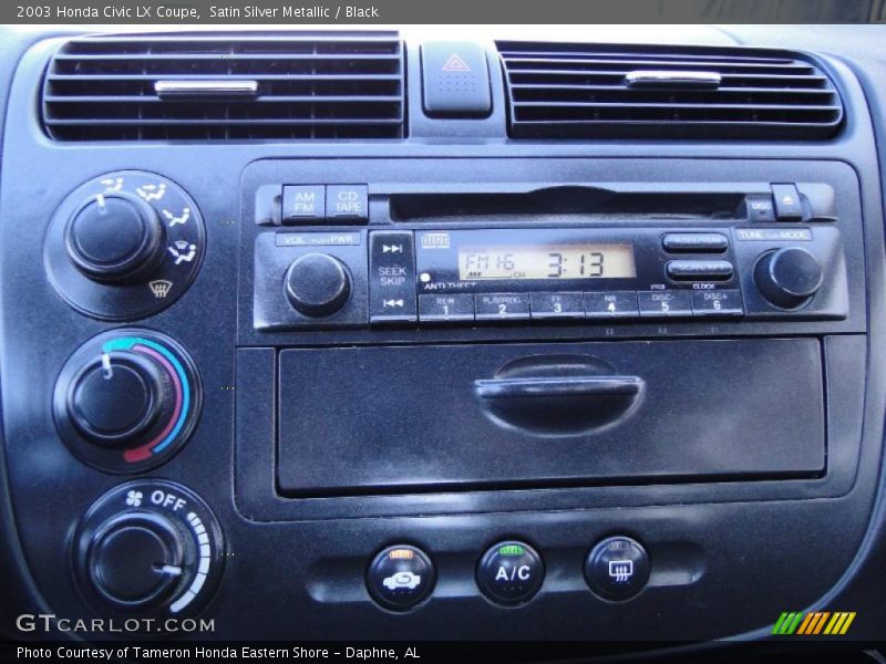 Satin Silver Metallic / Black 2003 Honda Civic LX Coupe