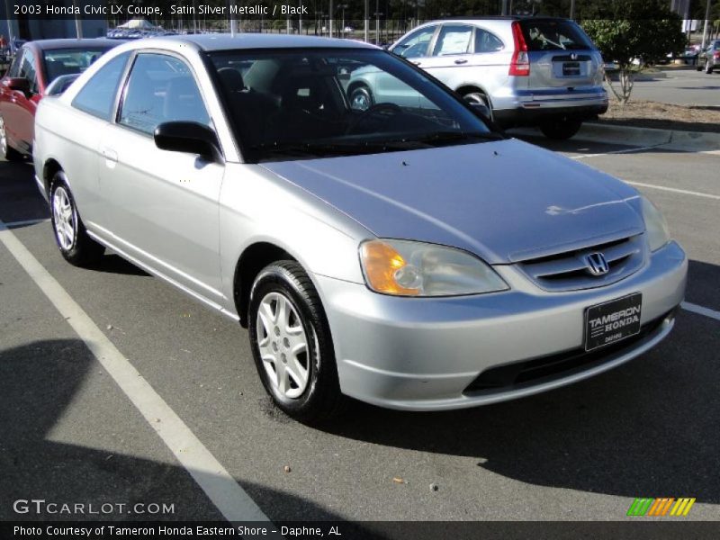 Satin Silver Metallic / Black 2003 Honda Civic LX Coupe