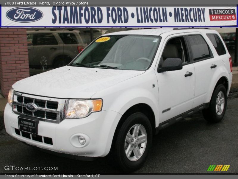 Oxford White / Stone 2008 Ford Escape Hybrid