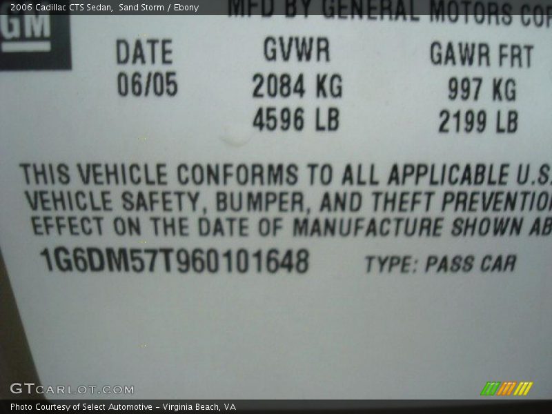 Sand Storm / Ebony 2006 Cadillac CTS Sedan