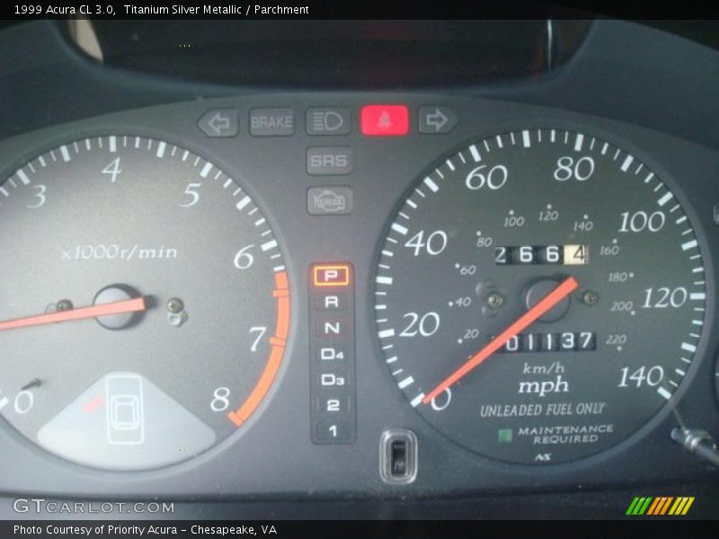 Titanium Silver Metallic / Parchment 1999 Acura CL 3.0