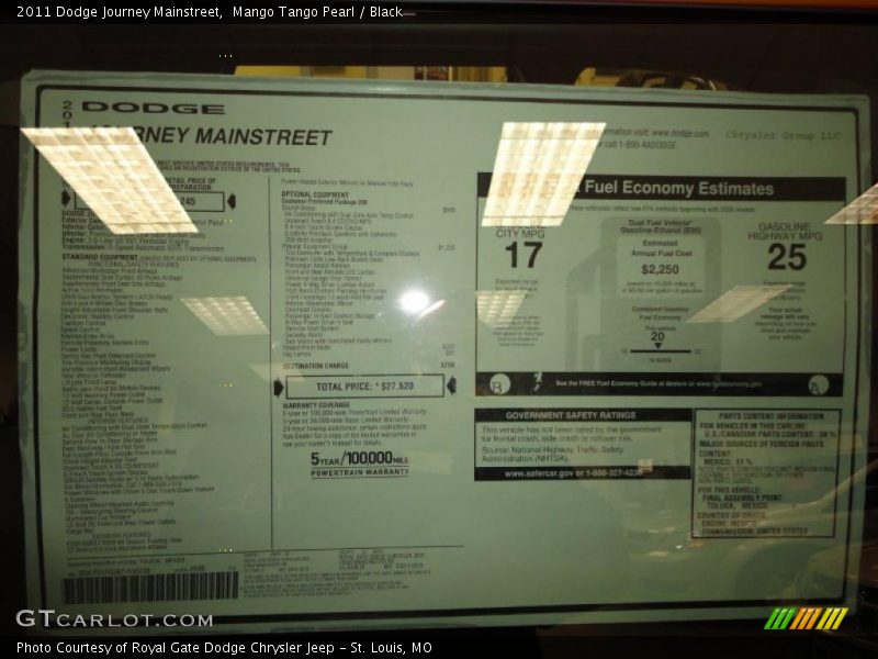  2011 Journey Mainstreet Window Sticker