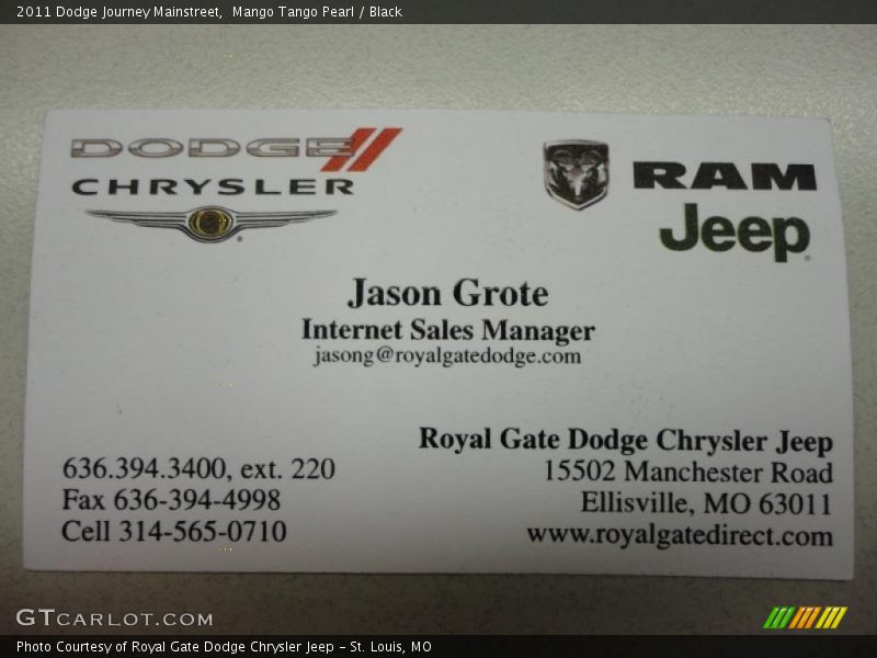 Mango Tango Pearl / Black 2011 Dodge Journey Mainstreet
