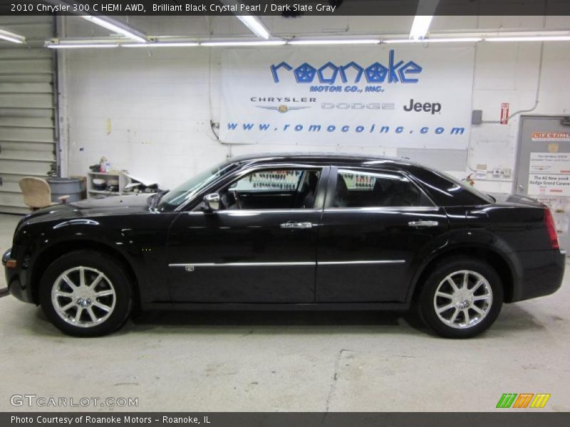 Brilliant Black Crystal Pearl / Dark Slate Gray 2010 Chrysler 300 C HEMI AWD