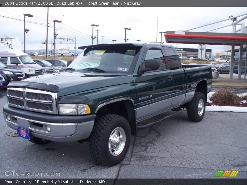 Forest Green Pearl / Mist Gray 2001 Dodge Ram 2500 SLT Quad Cab 4x4