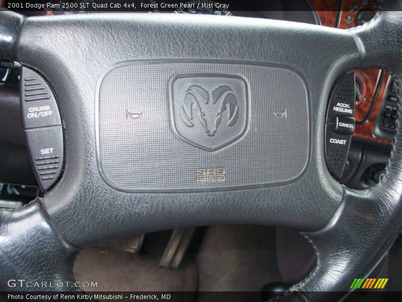 Forest Green Pearl / Mist Gray 2001 Dodge Ram 2500 SLT Quad Cab 4x4